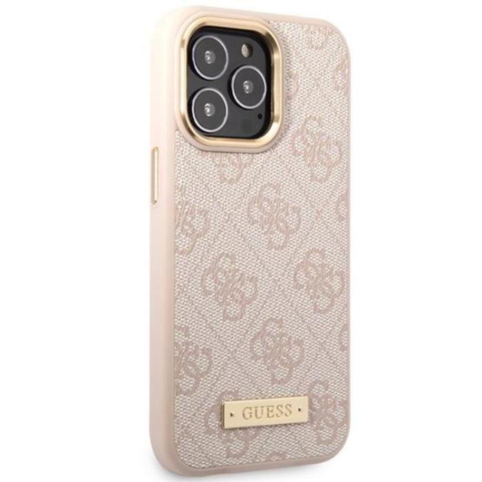 Guess - Guess iPhone 14 Pro Max Mobilskal Magsafe Logo Plate - Rosa