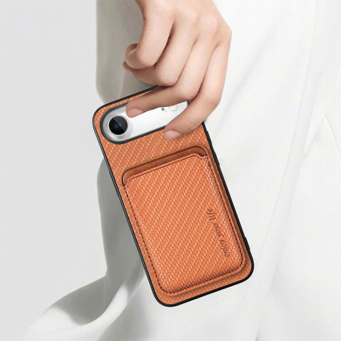 A-One Brand - iPhone Air Mobilskal Detachable Korthållare - Brun