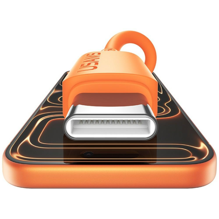 USAMS - USAMS USB-A till USB-C Kabel 3A 1m Silikon U98 - Vit