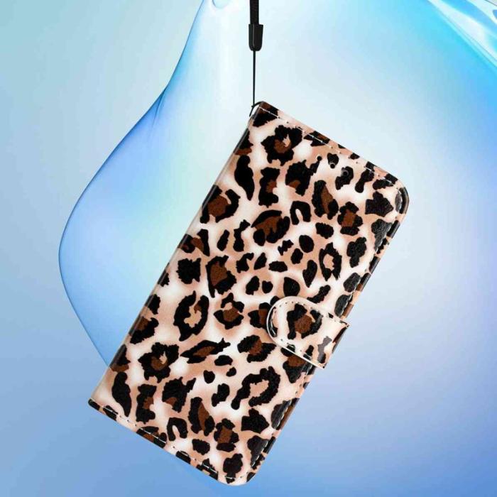 OEM - Samsung Galaxy A37 Plånboksfodral Konstläder Tryckt Mönster - Leopard Print