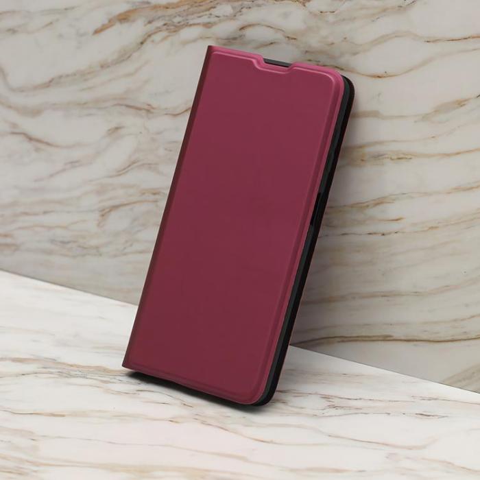 OEM - Xiaomi Redmi 12 4G Plånboksfodral Smart Soft - Vinröd
