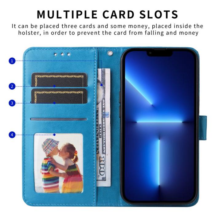 OEM - Sunflower Samsung Galaxy A37 Plånboksfodral Konstläder - Blå