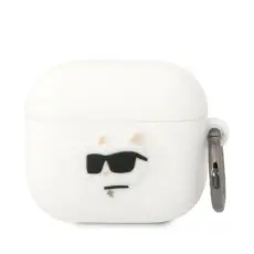 KARL LAGERFELD - Karl Lagerfeld AirPods 3 Skal Silicone Choupette Head 3D - Vit