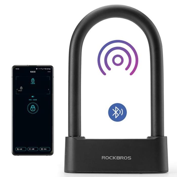Rockbros - Rockbros SMART Cykellås med Fingeravtrycksläsare och Bluetooth