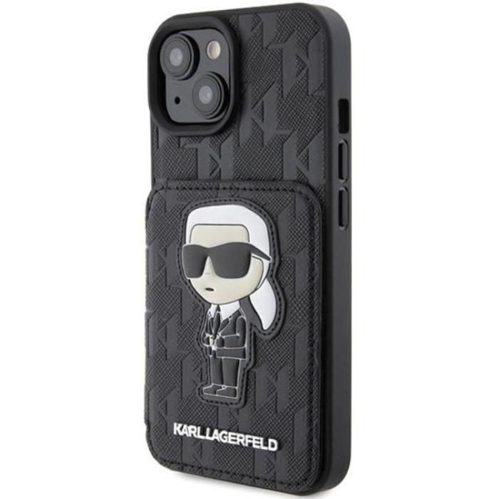 KARL LAGERFELD - Karl Lagerfeld iPhone 15 Mobilskal Korthållare Monogram Ikonik