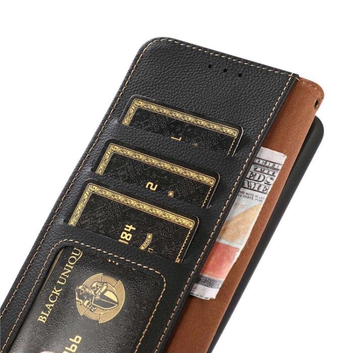 KHAZNEH - KHAZNEH Galaxy S23 Plånboksfodral Äkta Läder RFID - Svart