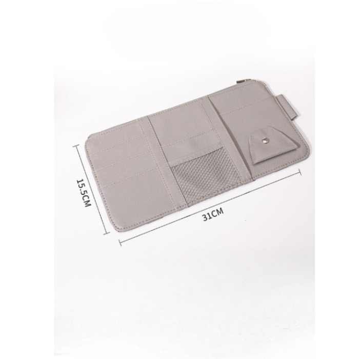 OEM - Bil Solskydd Organizer med Zipper Pocket - Grå