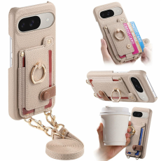 A-One Brand - Google Pixel 10/10 Pro Mobilskal med Korthållare Ring Kickstand - Khaki