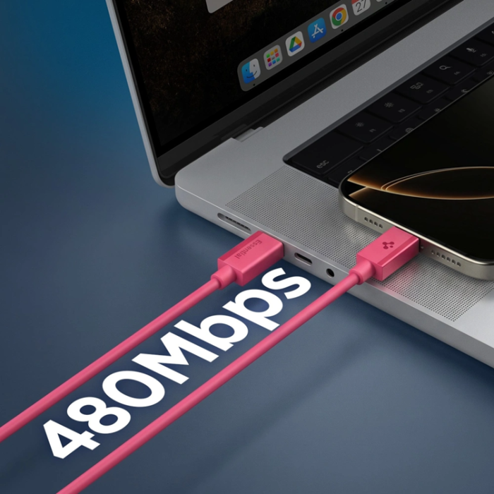Spigen - Spigen USB-C till USB-C Kabel EB6010CC Essential 1m 60W - Rosa