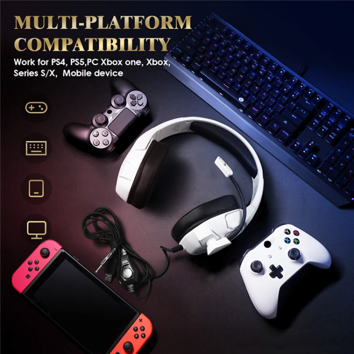 KOTION EACH - KOTION EACH Over-Ear Gaming Trådbundna Hörlurar RGB-ljus G3000