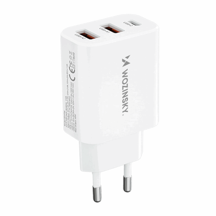 Wozinsky - Wozinsky Väggladdare 30W USB-C/2 x USB-A - Vit