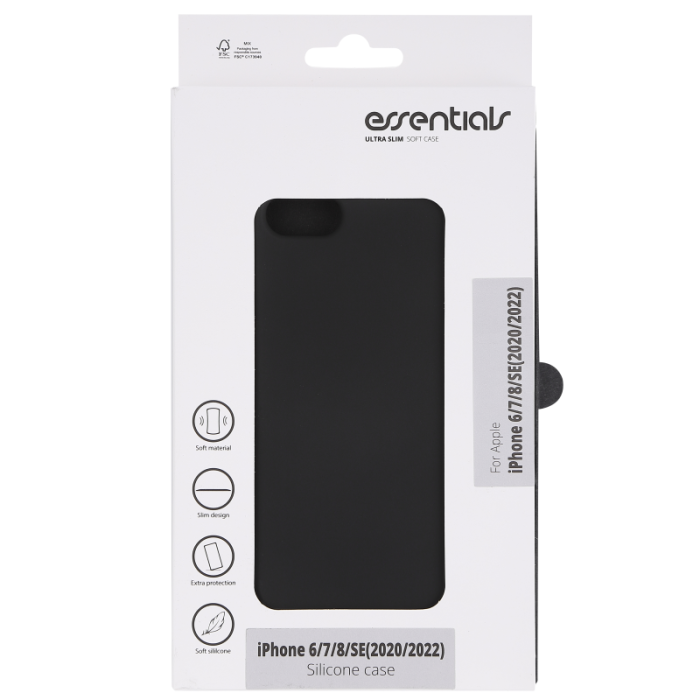 UTGATT1 - Essentials iPhone 6/7/8/SE (2020/2022) Skal Silicone - Svart