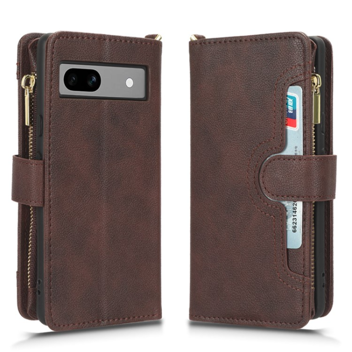 A-One Brand - Google Pixel 7A Plånboksfodral Zipper - Brun