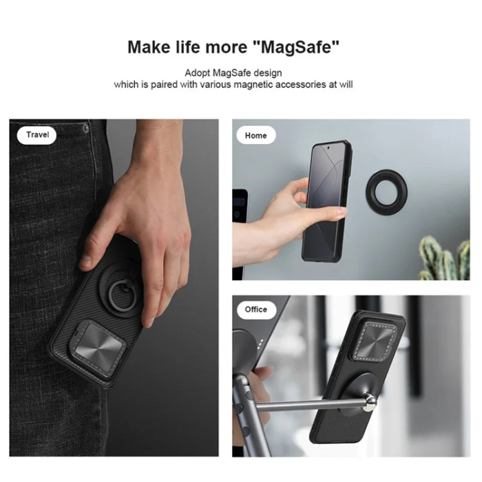 Nillkin - Nillkin Xiaomi 14 Mobilskal MagSafe CamShield Prop Kickstand