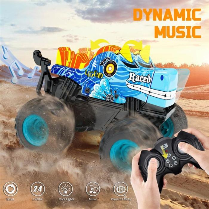 OEM - RC Bil Tecknad Stuntbil Leksak med Ljus och Musik för Barn (Ålder 3+)