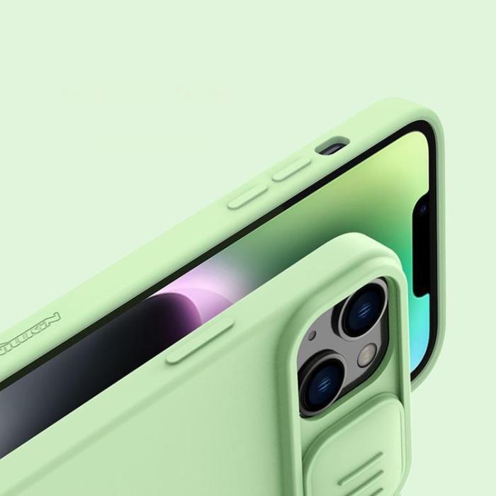 Nillkin - Nillkin iPhone 15 Plus Mobilskal CamShield Silky Silikon - Blå