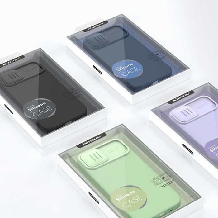 Nillkin - Nillkin iPhone 15 Plus Mobilskal CamShield Silky Silikon - Blå