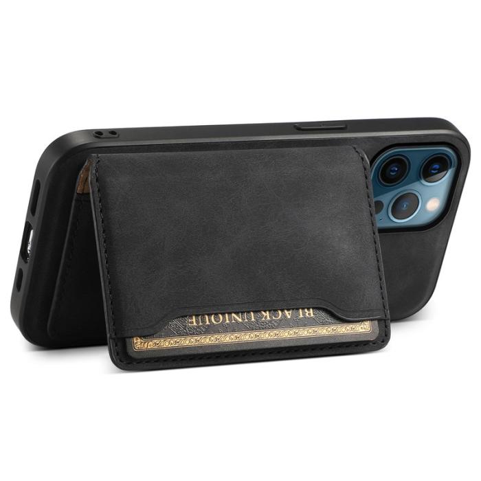 DENIOR - DENIOR D13 iPhone 12 Pro Max Fodral Retro Textur PU+TPU+PC Svart