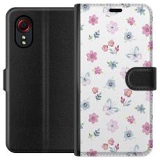 iSecrets - Pl&aring;nboksfodral till Samsung Galaxy Xcover 5 med Blommor och fj&auml;rillar