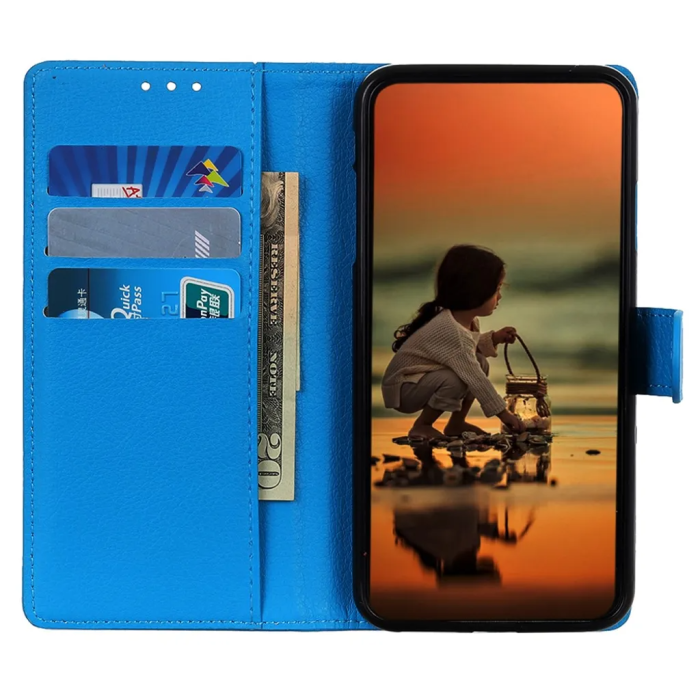 Taltech - iPhone 15 Plus Plånboksfodral Reptåligt - Blå