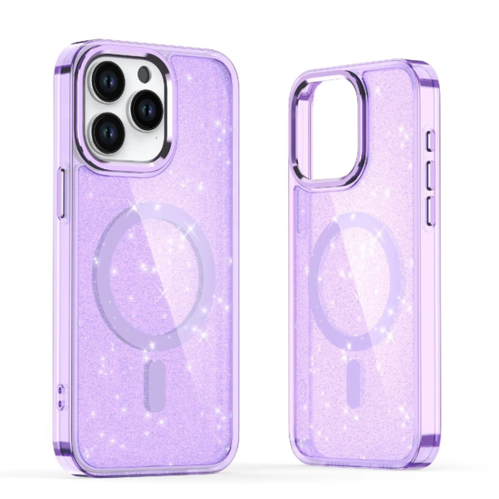 OEM - iPhone 16 Mobilskal Magsafe Glitter - Lila