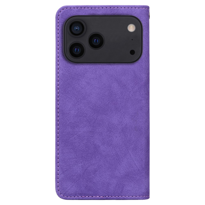 A-One Brand - iPhone 17 Pro Plånboksfodral med Rem Lines Pattern - Lila