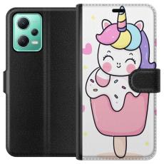 iSecrets - Pl&aring;nboksfodral till Xiaomi Redmi Note 12 med Glad enh&ouml;rning