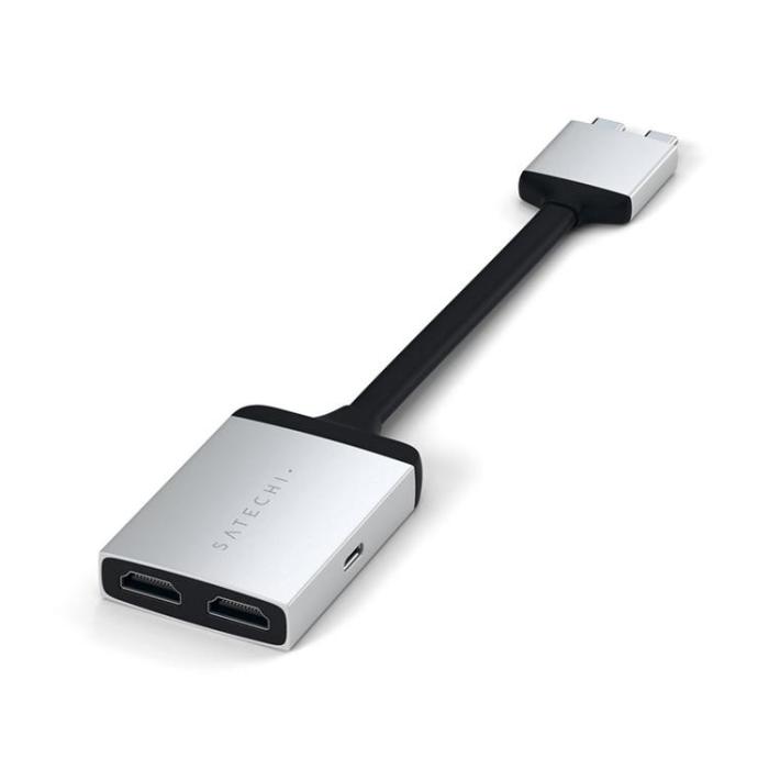 UTGATT1 - Satechi USB-C dubbel HDMI Adapter - Silver