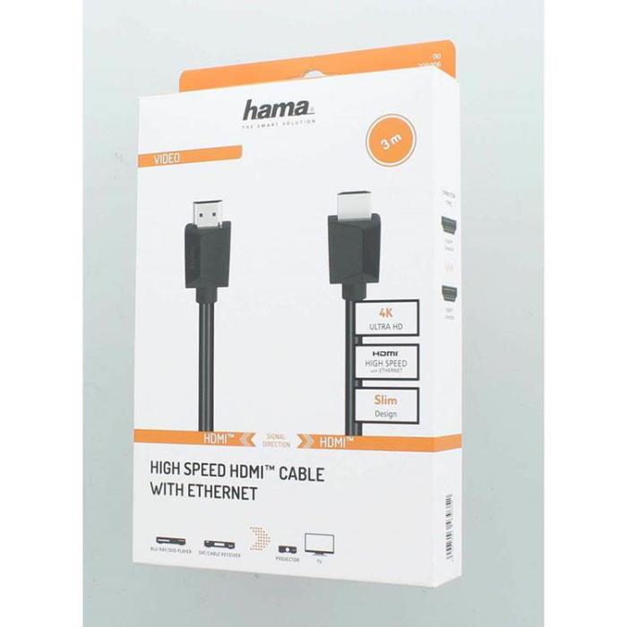 Hama - Hama HDMI Kabel High Speed 4K 18 Gbit/s 3,0m - Svart