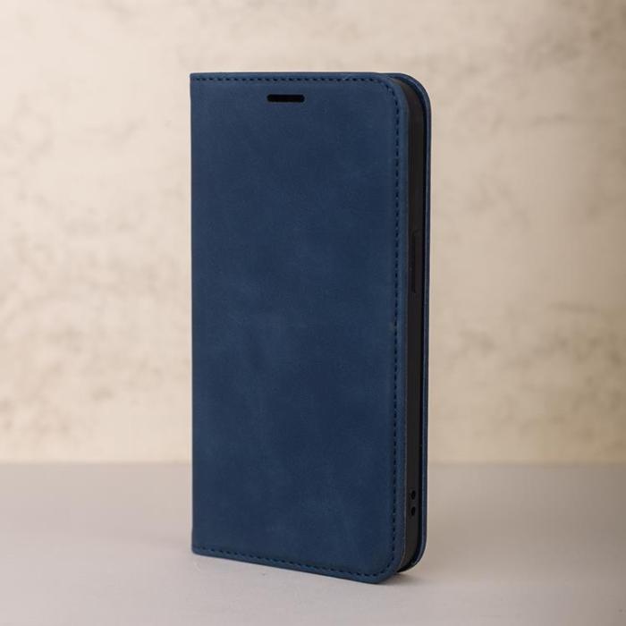 OEM - iPhone 16 Pro Max Plånboksfodral Smart Suede - Marinblå