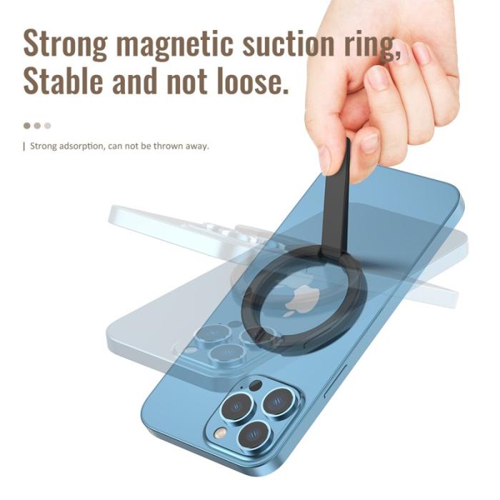R-JUST - R-JUST SJ20 Ring Form Magnetisk Mobiltelefonhållare Silver