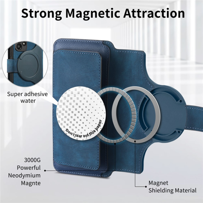 CASENEO - Caseneo Plånboksfodral För Galaxy A26 Magnetic Läder - Mörkblå