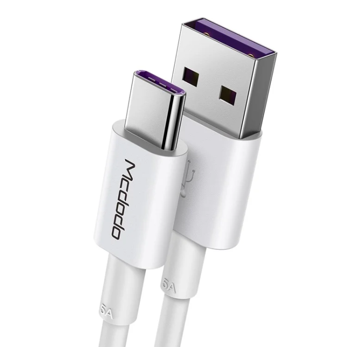 MCDODO - MCDODO USB-A - USB-C 5A Kabel 1m Element - Vit