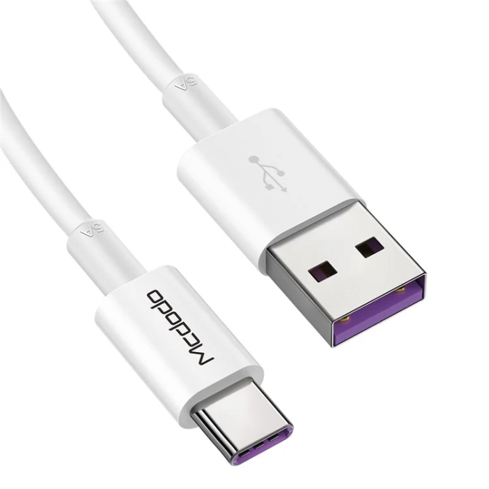 MCDODO - MCDODO USB-A - USB-C 5A Kabel 1m Element - Vit