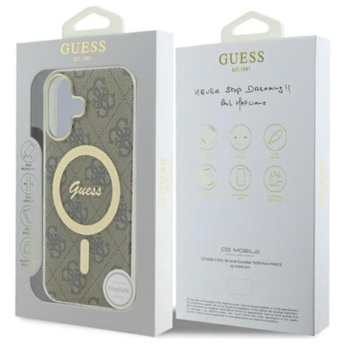 Guess - Guess iPhone 16 Mobilskal MagSafe IML 4G - Brun