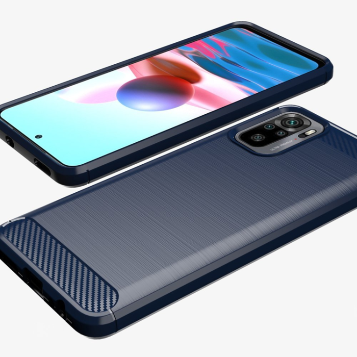 OEM - Xiaomi Redmi Note 10/10S Skal Carbon Flexible - Blå