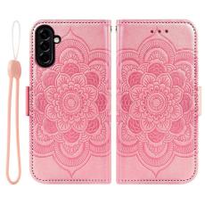 OEM - Pl&aring;nboksfodral f&ouml;r Samsung Galaxy S26 TPU + Konstl&auml;der - Ros&eacute;guld