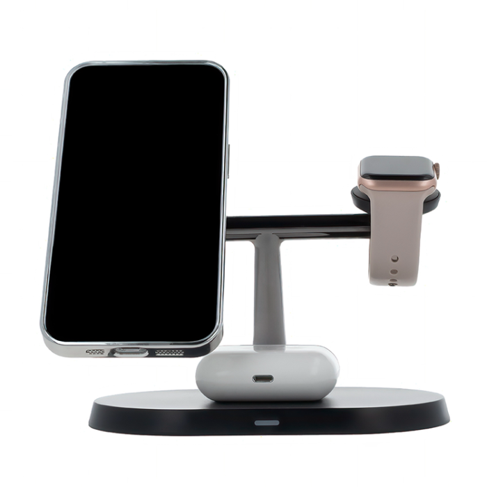 Maxlife - Maxlife 3-in-1 Trådlös Laddare Magsafe iPhone, Apple Watch, AirPods - Svart