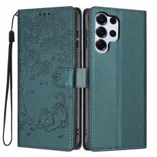 OEM - Pl&aring;nboksfodral f&ouml;r Samsung Galaxy S26 Ultra St&auml;llfunktion Konstl&auml;der - Svartgr&ouml;n