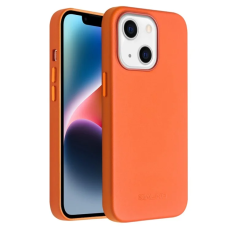 QIALINO - QIALINO iPhone 14 Mobilskal MagSafe Äkta Läder - Orange