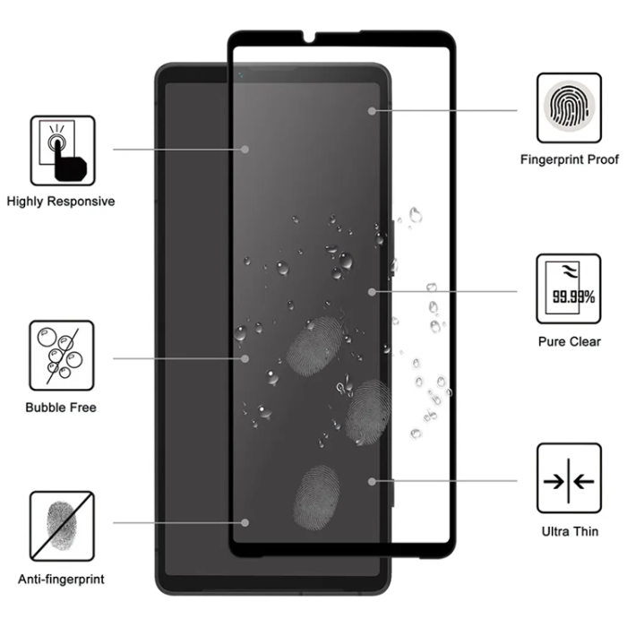 Taltech - Sony Xperia 10 VI Plastfilm Skärmskydd - Svart