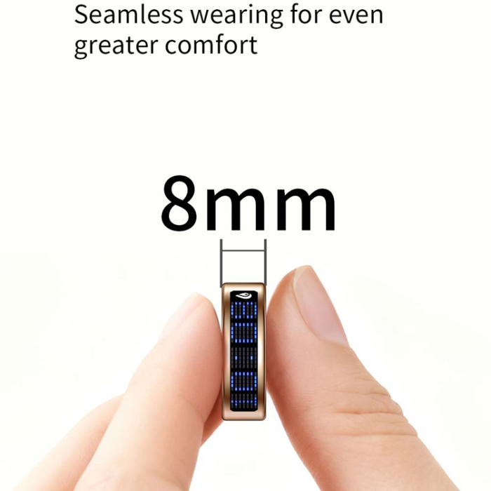 A-One Brand - Digital Display Smart Ring med Laddningsfodral SR16 - Svart