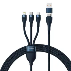 BASEUS - Baseus 3in1 USB-A till USB-C Lightning microUSB kabel 100W 1.2m