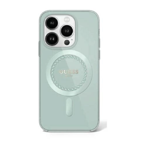 Guess Mobilskal till iPhone 16 Pro MagSafe IML Rhinestones - Grön | 2353 | AlltMobil