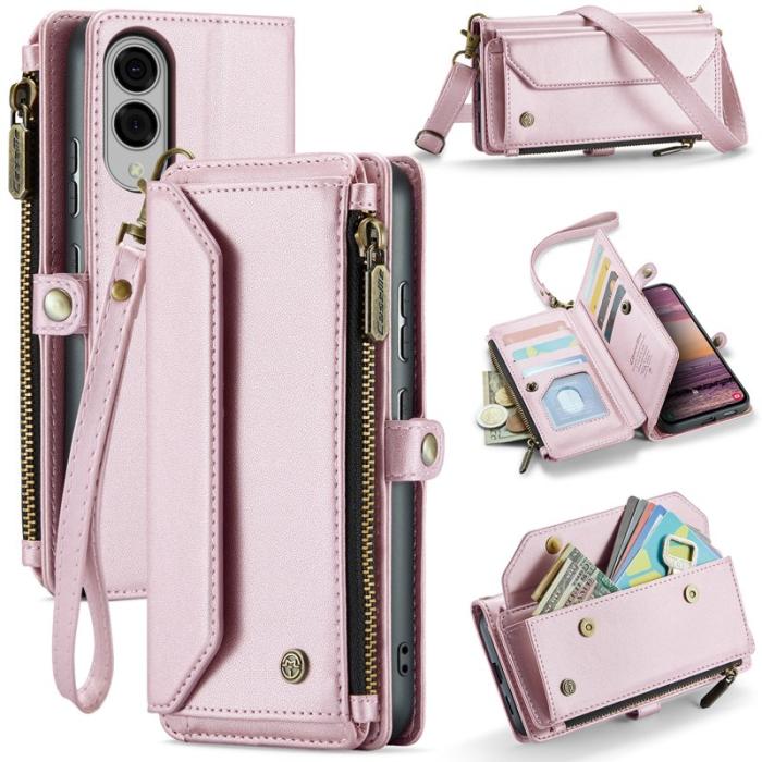 Caseme - CASEME Plånboksfodral Konstläder till Samsung Galaxy S25 Edge - Rosa