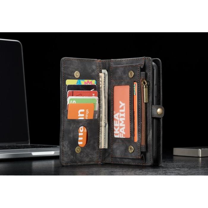 Caseme - CASEME Detachable 2-in-1 Plånboksfodral i Konstläder för iPhone X - Svart