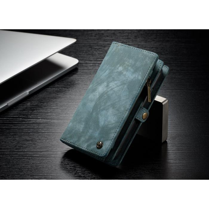 Caseme - CASEME Detachable 2-in-1 KonstLäder Plånboksfodral Mobilskal iPhone X - Grön