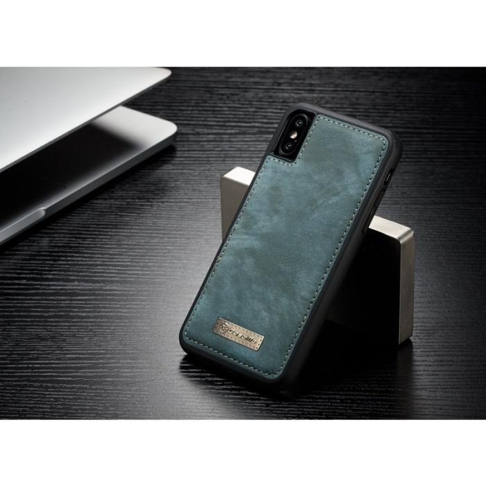Caseme - CASEME Detachable 2-in-1 KonstLäder Plånboksfodral Mobilskal iPhone X - Grön