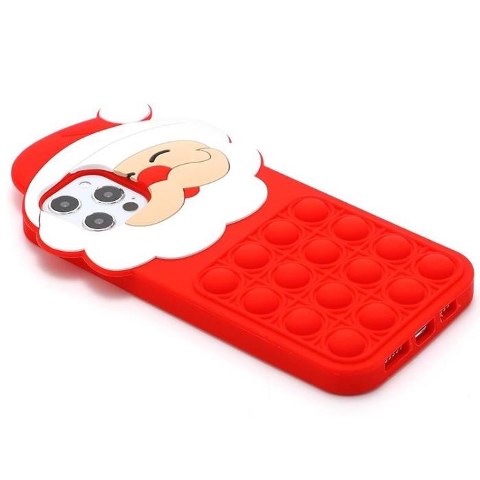 OEM - iPhone 11 Pro Mobilskal Silikon Santa Claus Pop It - Röd