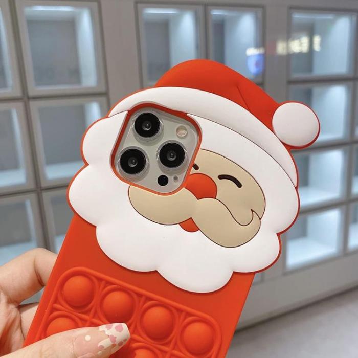 OEM - iPhone 11 Pro Mobilskal Silikon Santa Claus Pop It - Röd